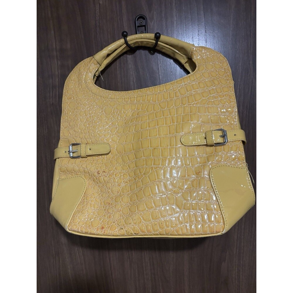 Cato yellow faux crocodile skin Handbag